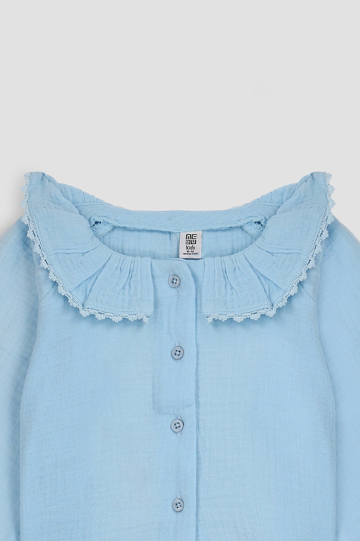 Solid Shirt For Baby Girl - LIGHT BLUE