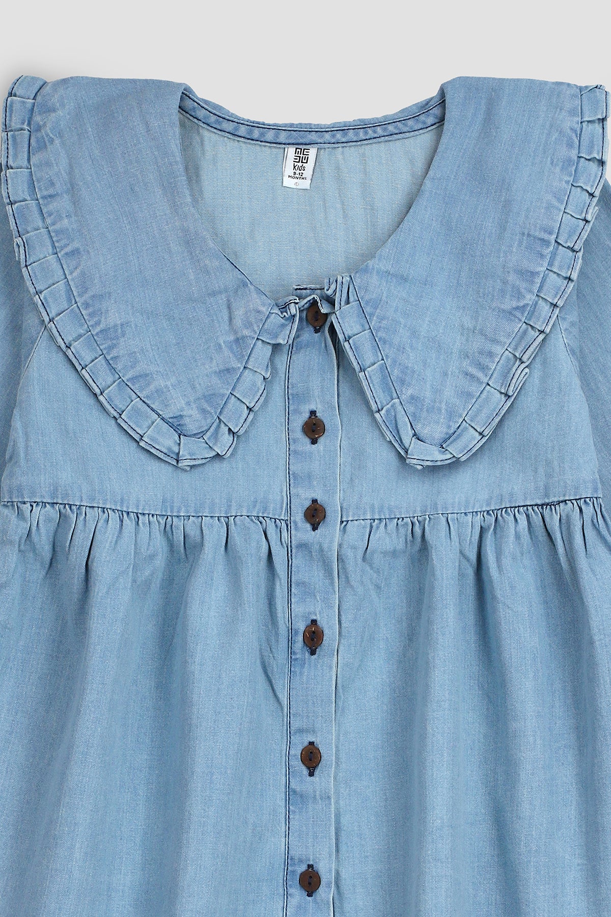 Denim Dress For Baby Girl - LIGHT BLUE