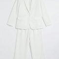 Blazer Co-Ord Set for Women - White - MEME