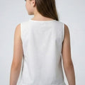 Sleeveless Top For Girls - White - MEME