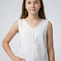Sleeveless Top For Girls - White - MEME