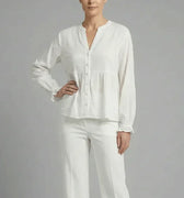 Button-Down Blouse for Women - White - MEME
