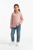 BUTTON DOWN SHIRT WITH POCKET FOR GIRLS