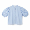 Sleeve Button-Up Shirt for Women - Light Blue - MEME