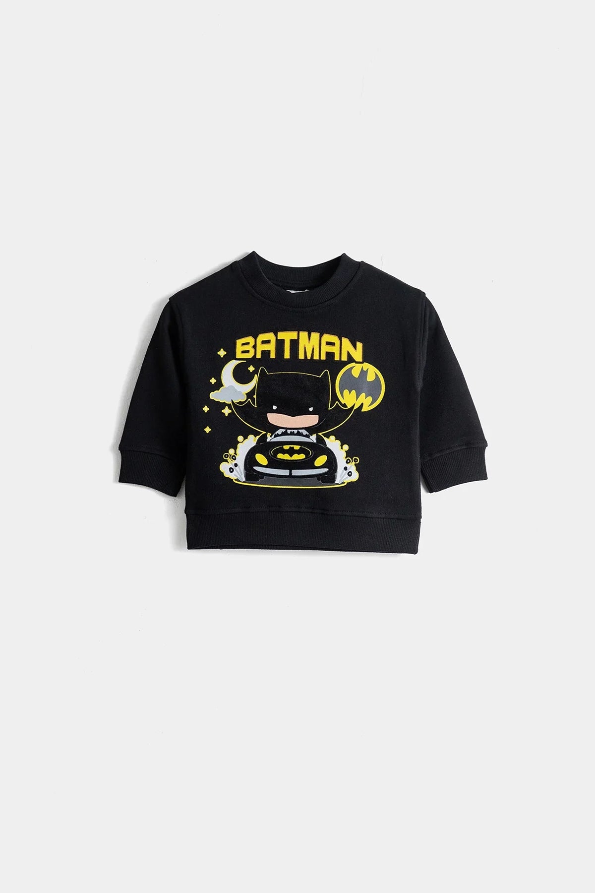 Batman Printed Sweatshirt For Baby Boy-Black