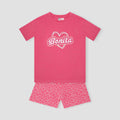 Bonita Printed Suit For Girl - Hot Pink Front Side