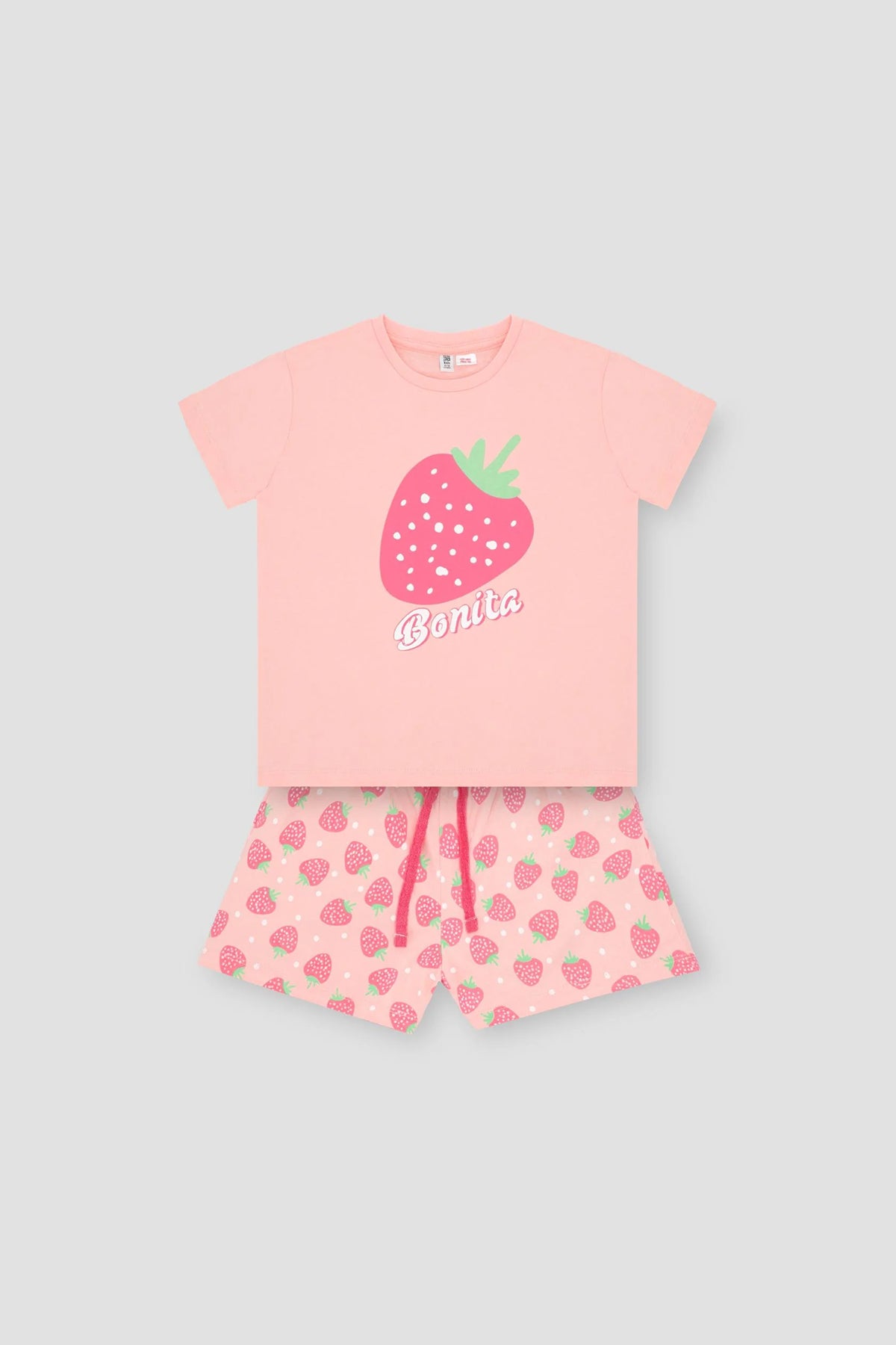 Bonita Tee+Short Suit For Girl - Pink