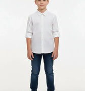 Classic Button-Down Shirt for Boys - White - MEME