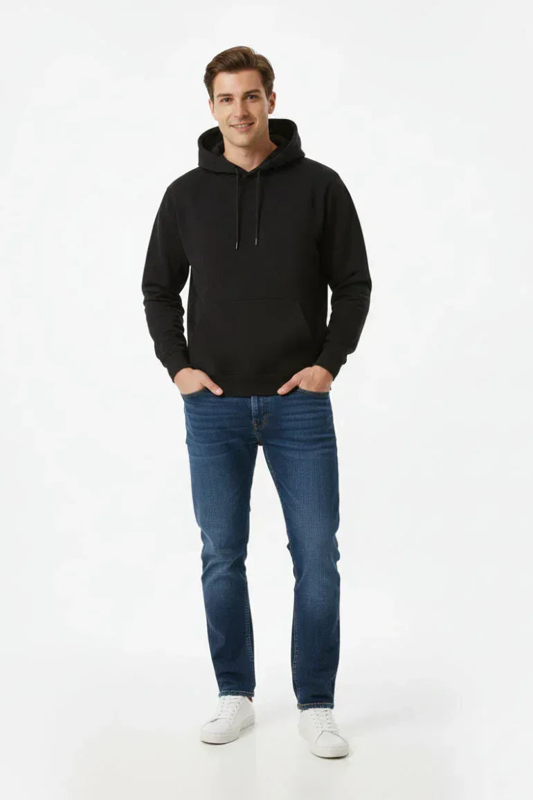 Classic Pullover Hoodie for Men - Black - MEME