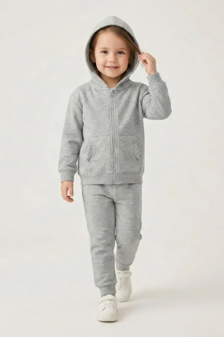 Cozy Zip Hoodie for Kids - Grey - MEME