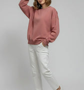 Crew Neck Sweatshirt For Women - Ash Rose - MEME