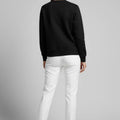 Crew Neck Sweatshirt For Women - Black - MEME