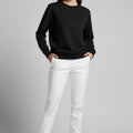Crew Neck Sweatshirt For Women - Black - MEME