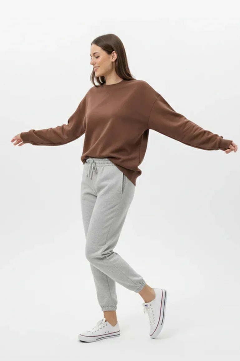 Crew Neck Sweatshirt For Women -Pine Cone - MEME