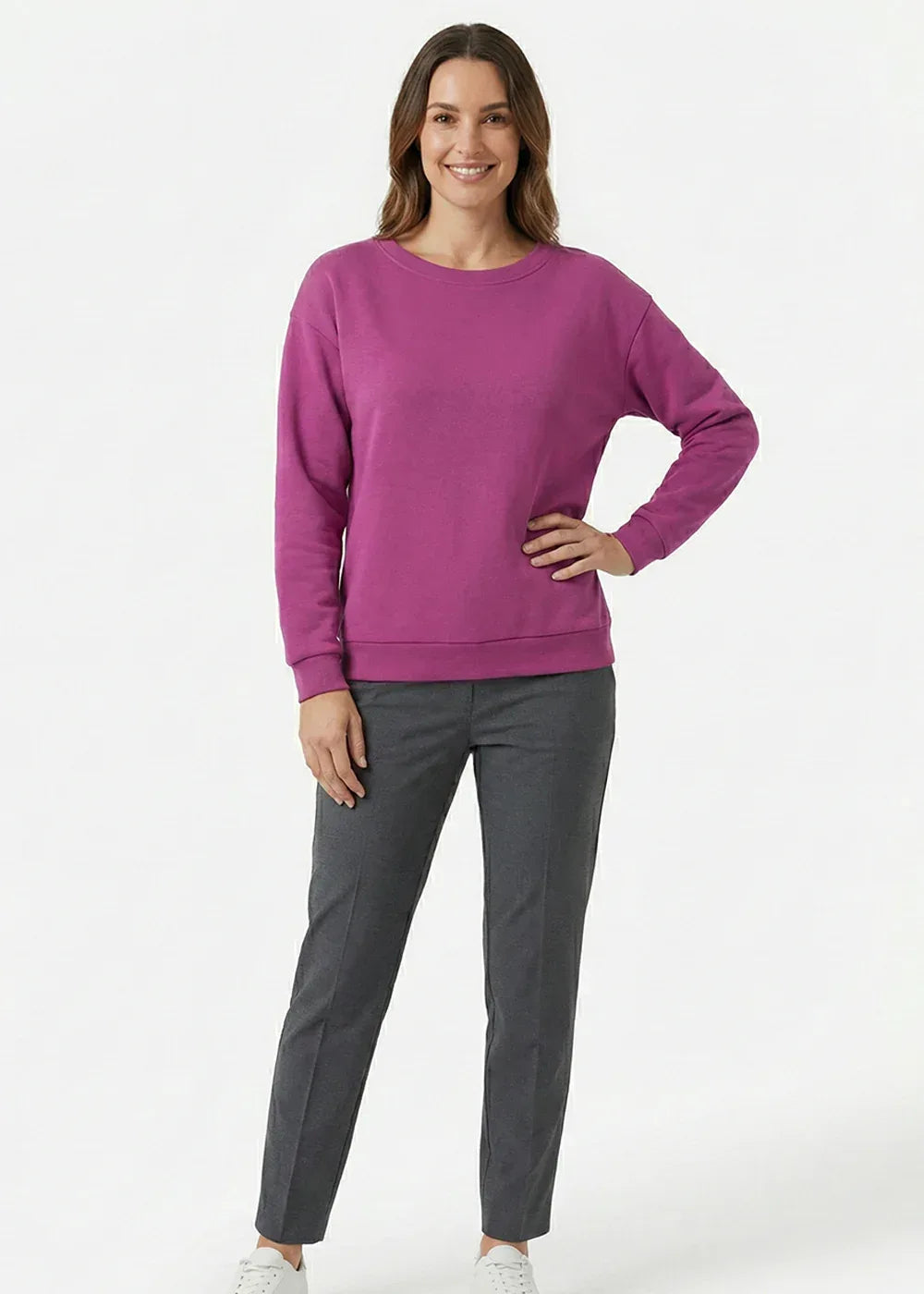 Crewneck Sweatshirt for Women - Berry Purple - MEME
