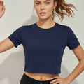 Cropped Active Tee For Women - Navy Blue - MEME