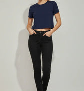 Cropped Active Tee For Women - Navy Blue - MEME