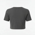 Textured Crop T-Shirt for Women - Charcoal Grey - MEME