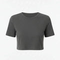 Textured Crop T-Shirt for Women - Charcoal Grey - MEME