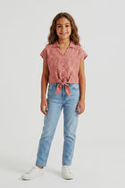 CROPPED BLOUSE WITH KNOT DETAIL FOR GIRLS