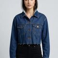Cropped Denim Jacket For Women - Blue - MEME