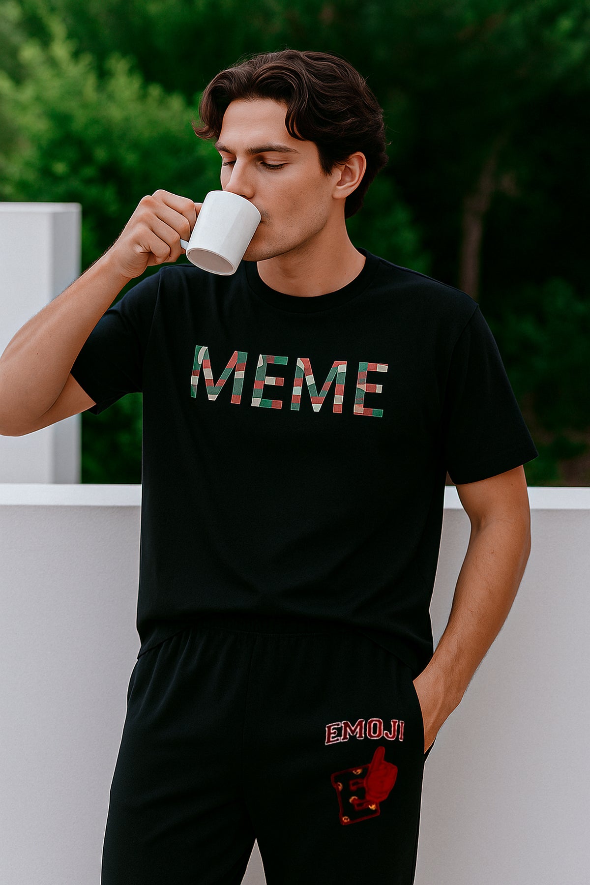 Printed T-Shirt For Men - Black