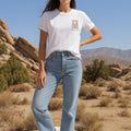 Regular Fit  T-Shirt For Women - White with model