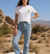 Regular Fit  T-Shirt For Women - White with model