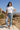 Regular Fit  T-Shirt For Women - White with model