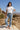 Regular Fit  T-Shirt For Women - White with model