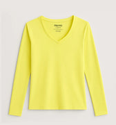 V Neck T-Shirt For Women - Neon Green - MEME