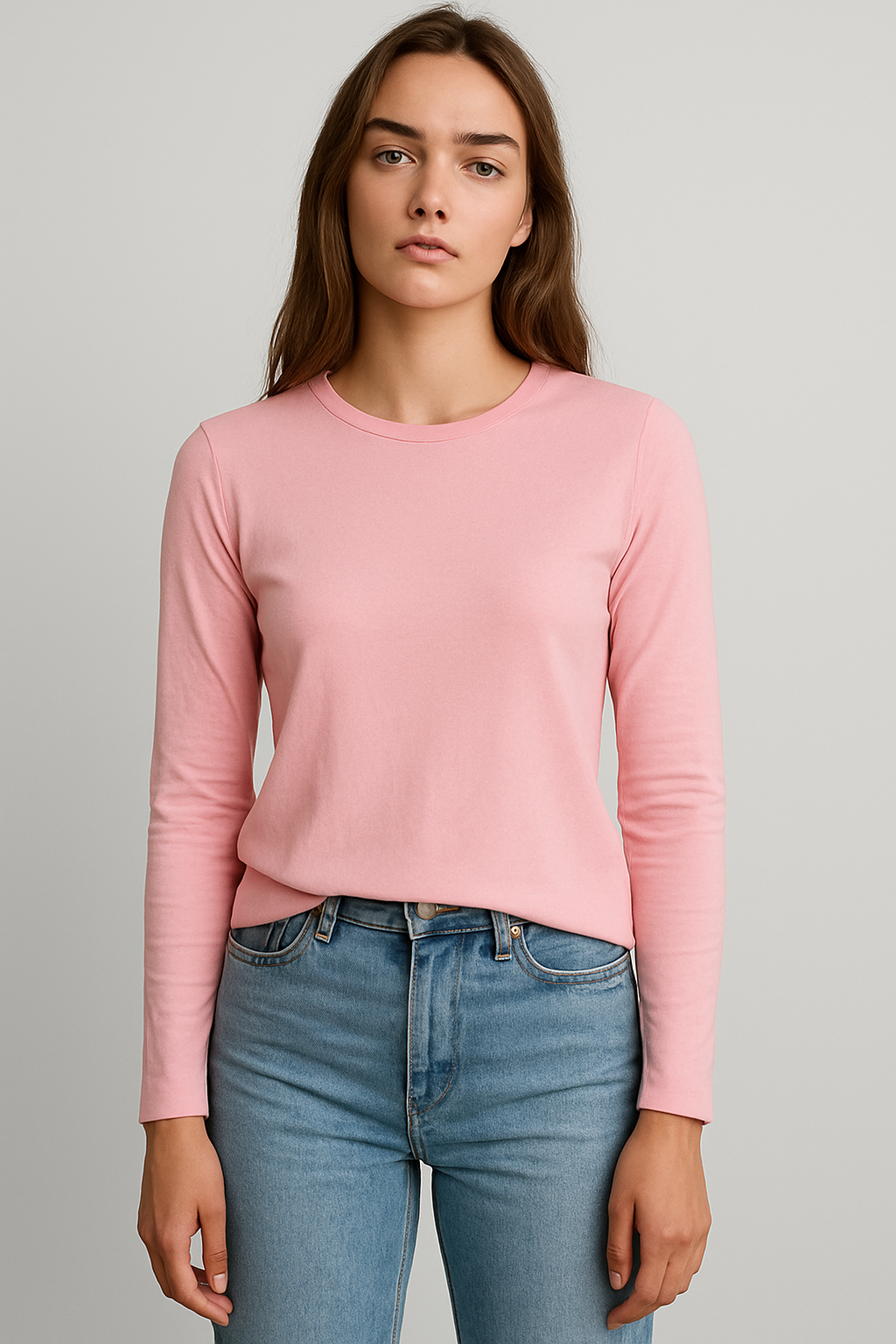 Crew Neck T-Shirt For Women - Pink