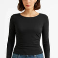Solid Black Top For Women - Black - MEME