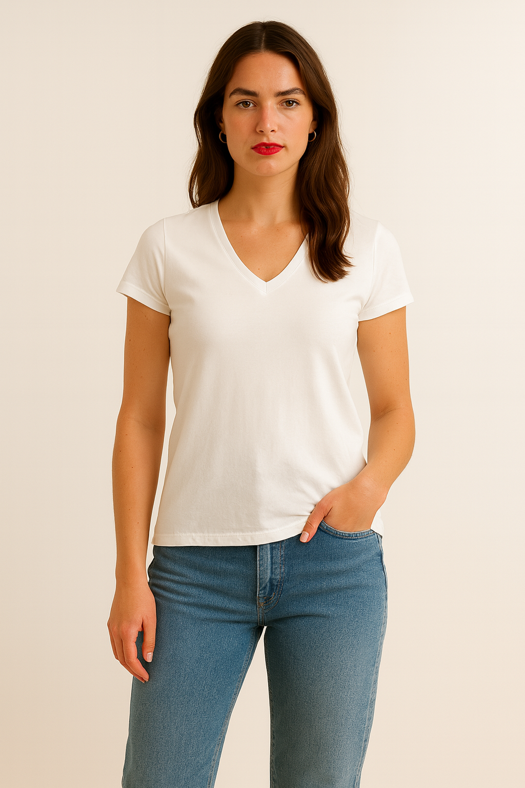 Solid T-Shirt For Women - White