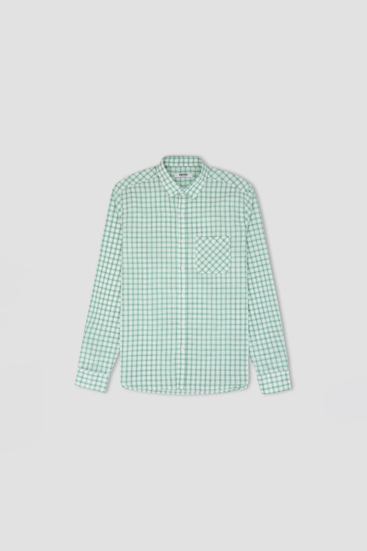 Check Button Down Shirt For Men - Green