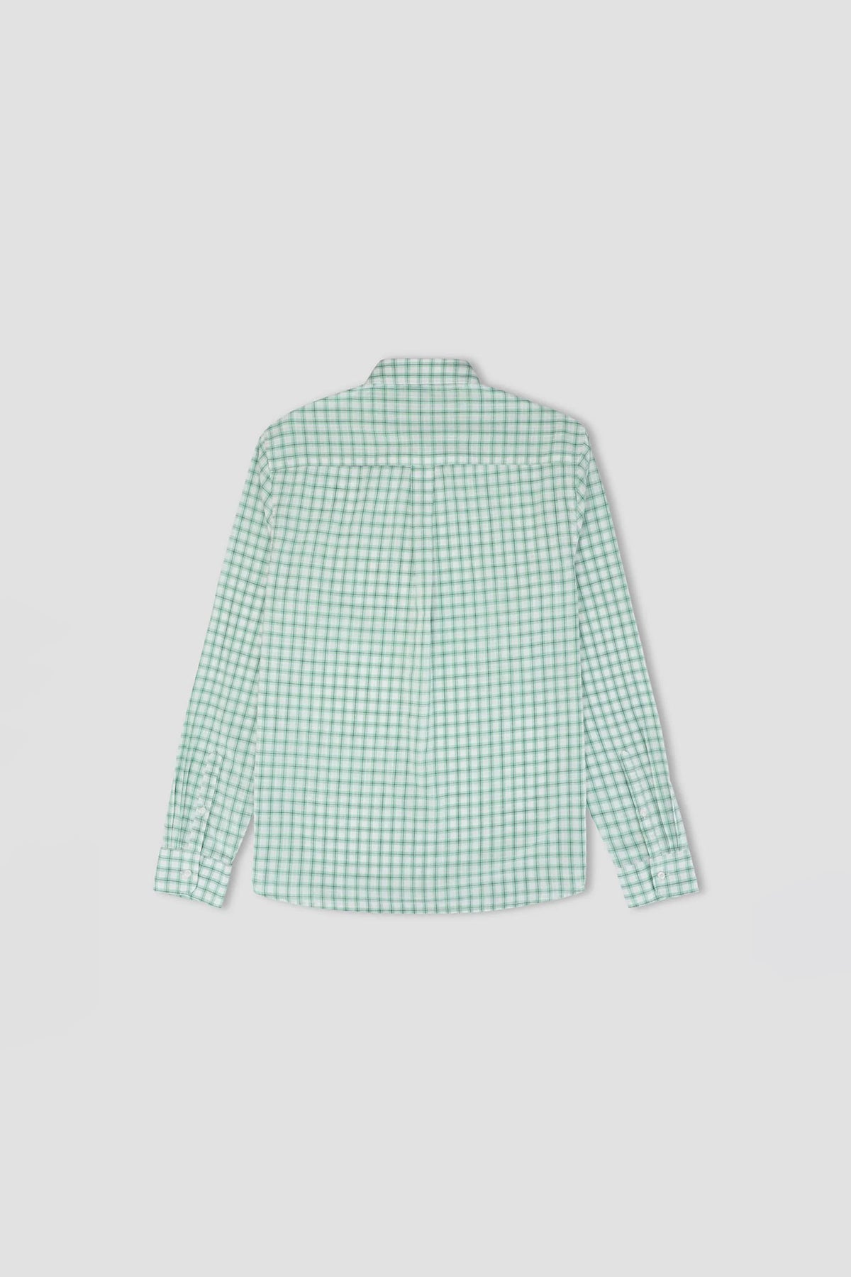 Check Button Down Shirt For Men - Green