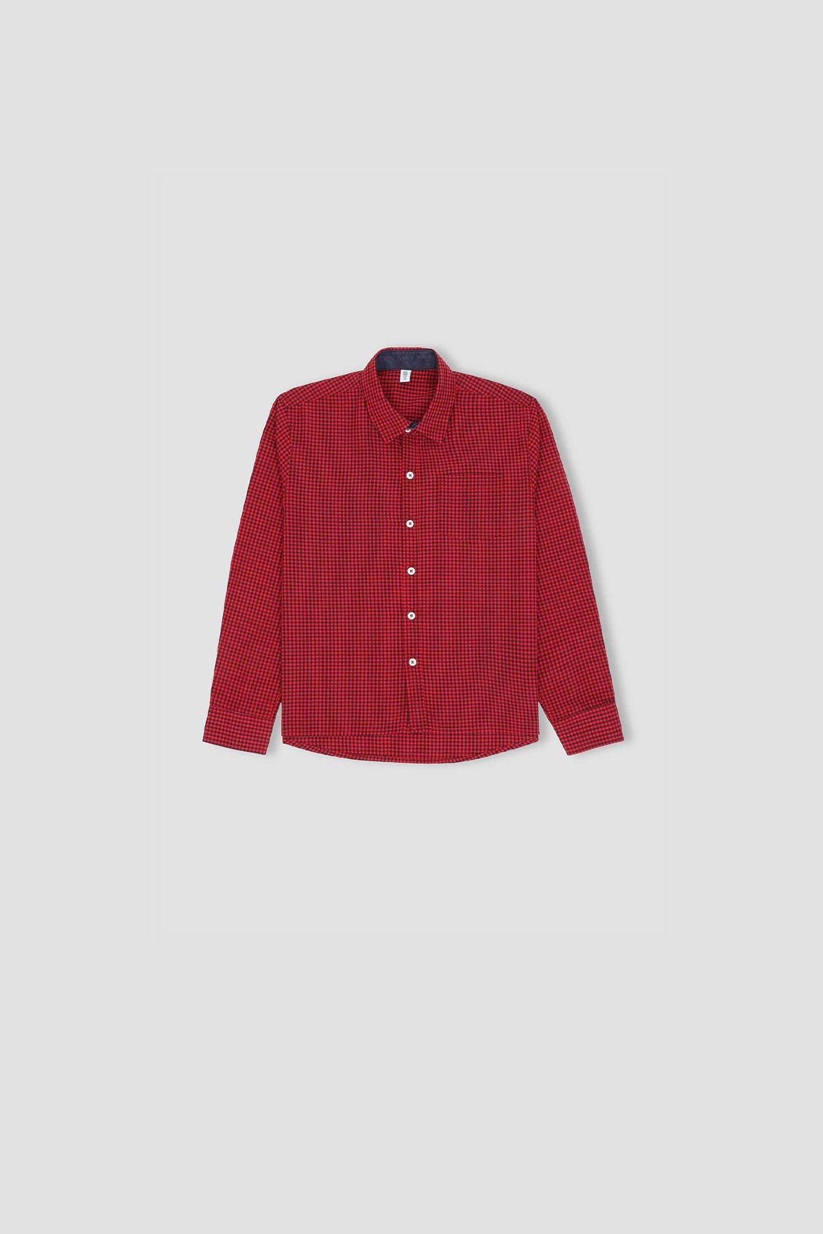 Checkered Button Downshirt For Boy - Red