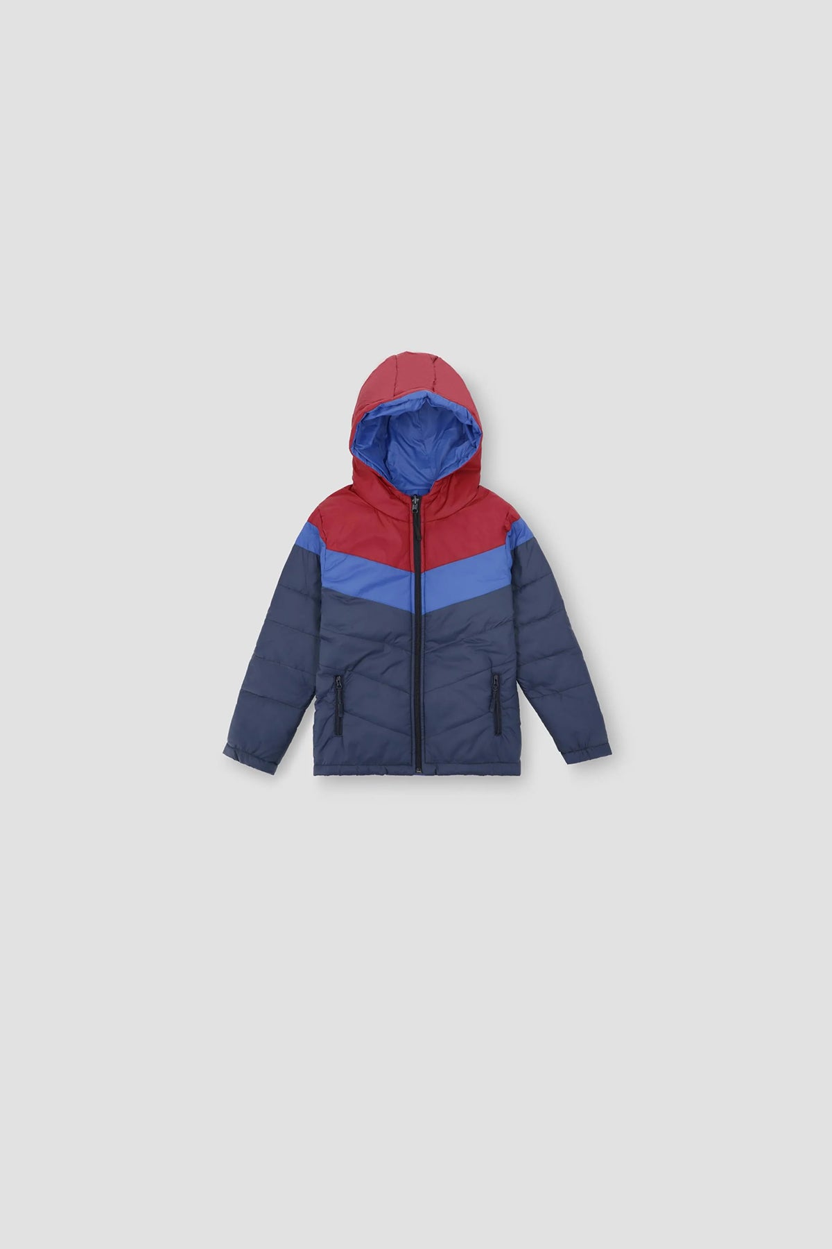 Colorblock Quilted Jacket For Boy - Navy