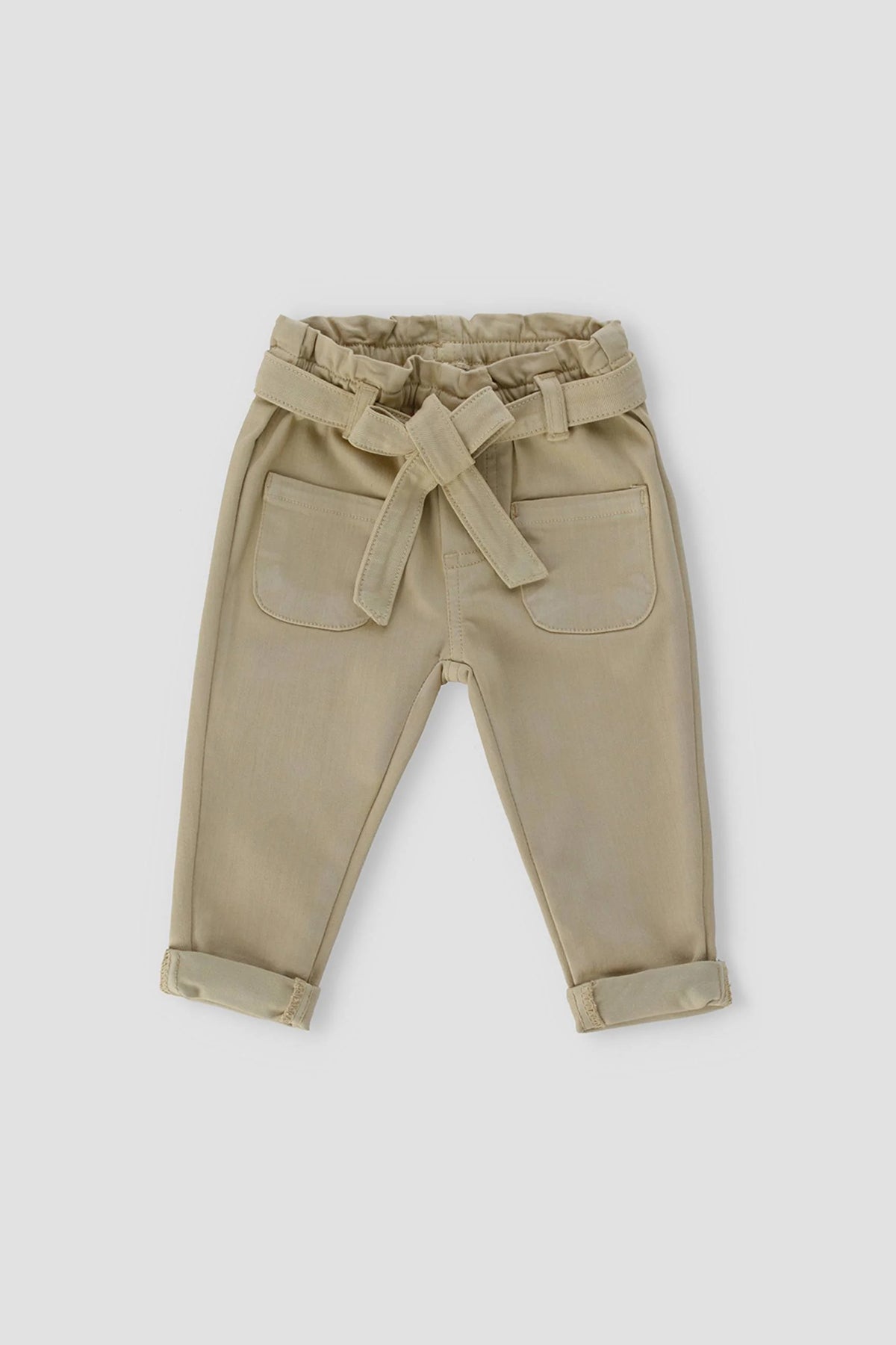 Cotton Pant For Baby Girl - Egret