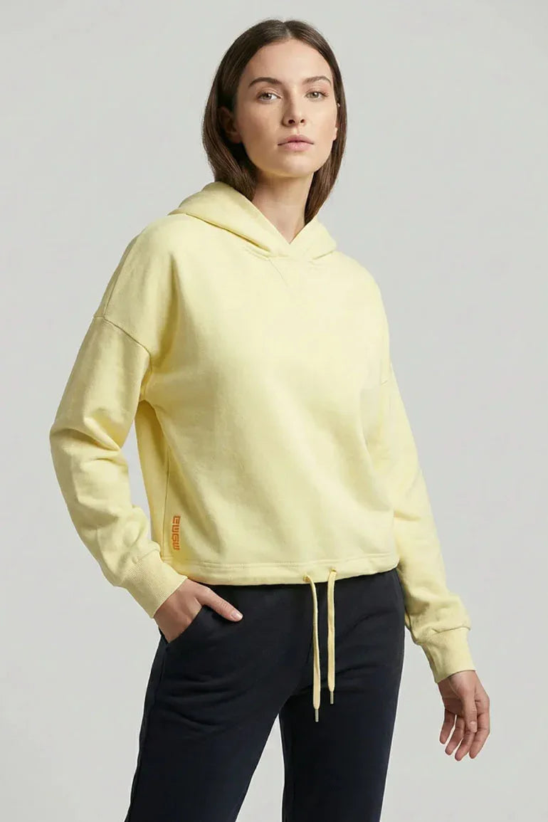 Drawstring Hoodie for Women - Yellow - MEME