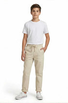 Drawstring Trousers for Boys - Beige - MEME