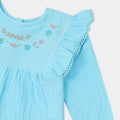  Embroidered Blouse for Baby Girl - Columbia Blue 