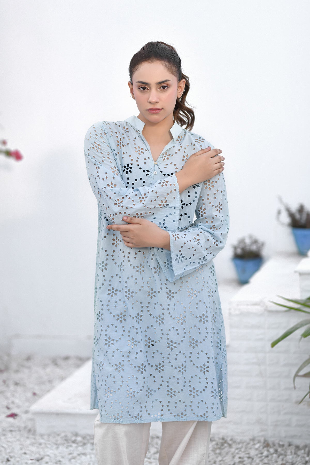 Tunic Dress for Women - Light Blue