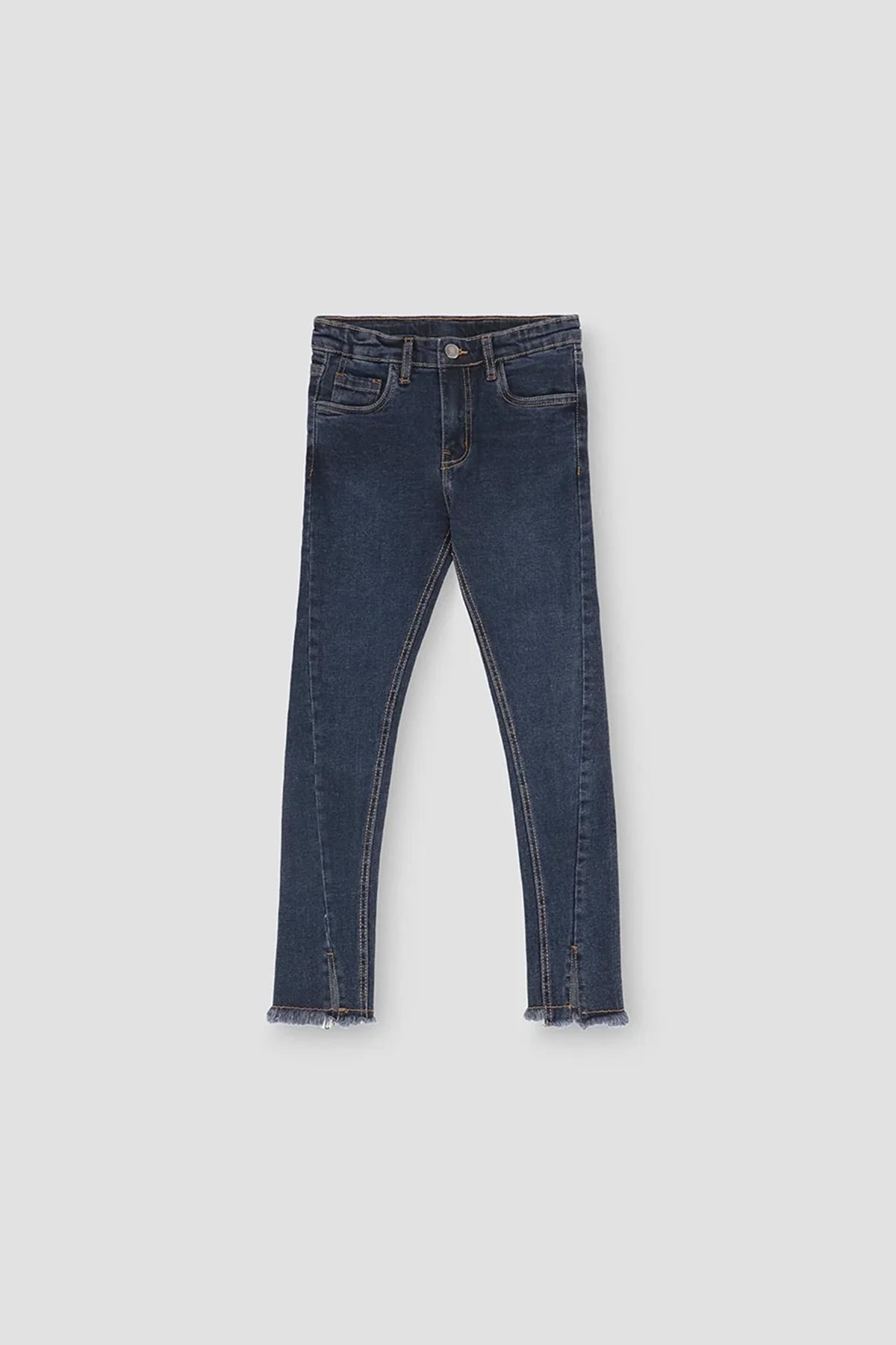 Dark Wash Flared Denim Jeans For Girl - Dark Blue