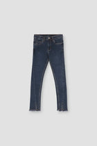 Dark Wash Flared Denim Jeans For Girl - Dark Blue - MEME