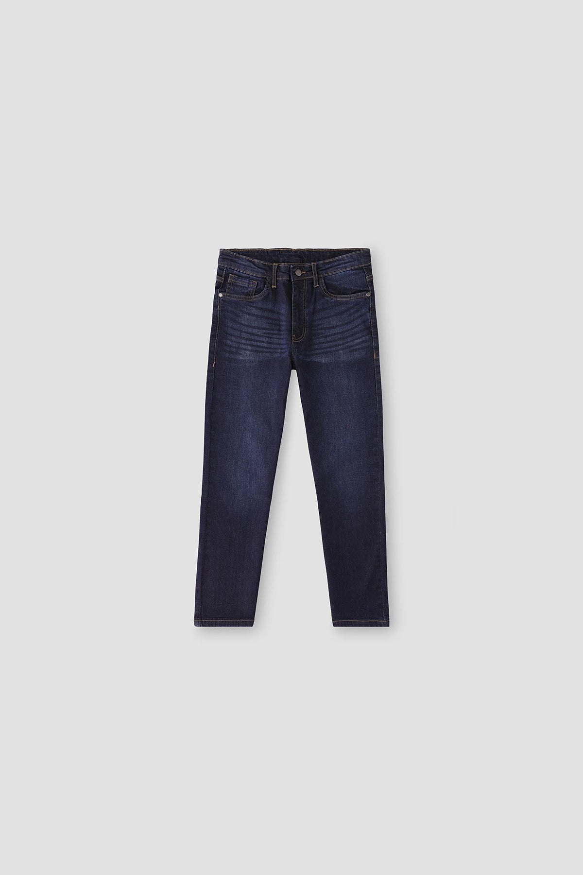 Dark Wash Slim Fit Denim Jeans For Boy - Dark Blue