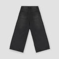 Dark Wash Wide Leg Denim Jeans For Girl - Black Back Side