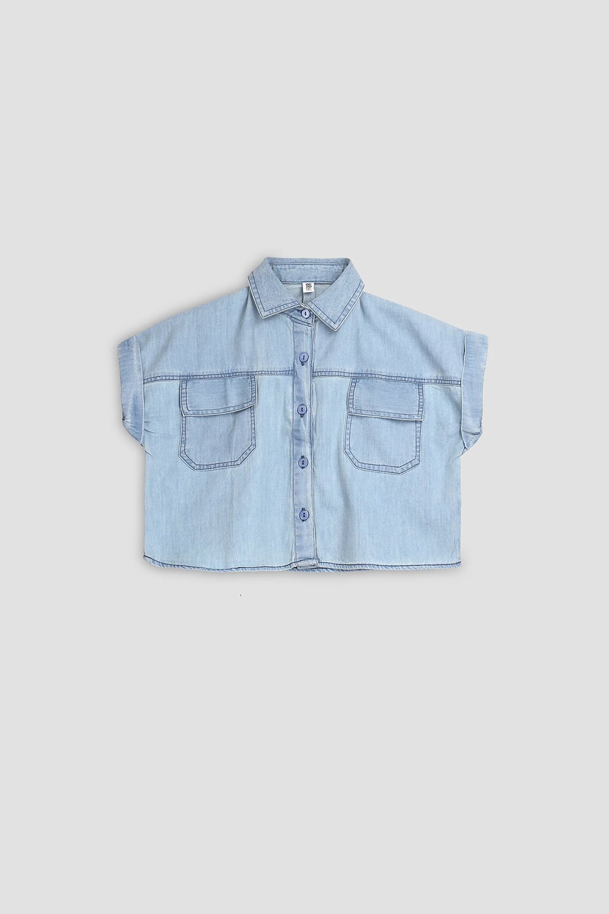 Denim Shirt For Girl - LIGHT BLUE