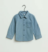 Denim Shirt for boys - Greyish Teal Front