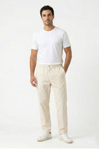 ELASTICATED REGULAR FIT PANTS FOR MEN